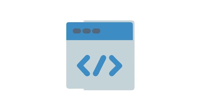Coding window displaying HTML tags with a flat style