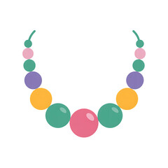 Vibrant beaded necklace with playful pastel colors perfect for fashion and accessory design projects