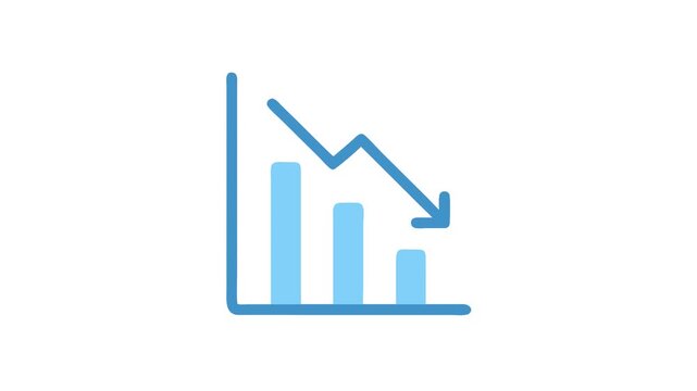 Declining Bar Graph Illustrating Negative Trend in Business or Finance