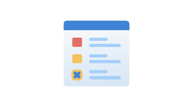 Checklist document with marked items and empty fields illustration