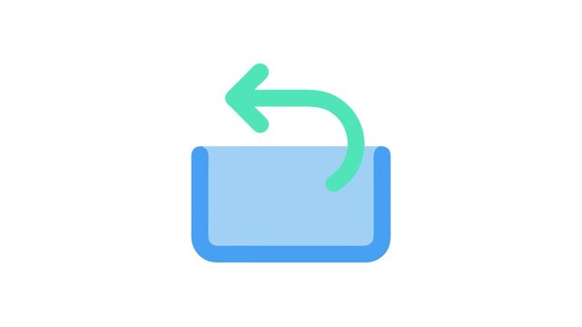 Simple flat icon of return or undo action concept