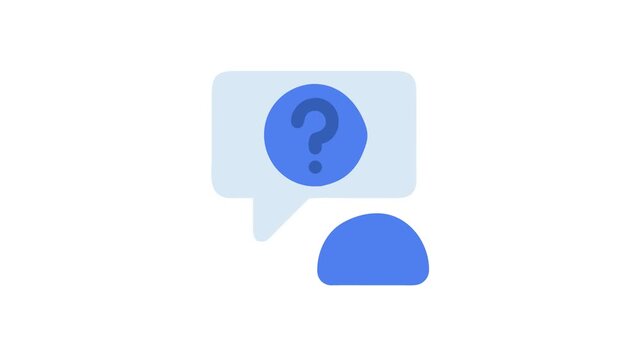 Person with question mark thought bubble on White Background