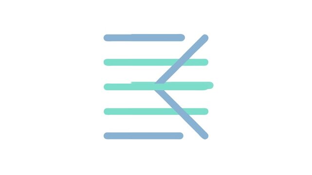 Text editor strike-through effect with lines on White Background