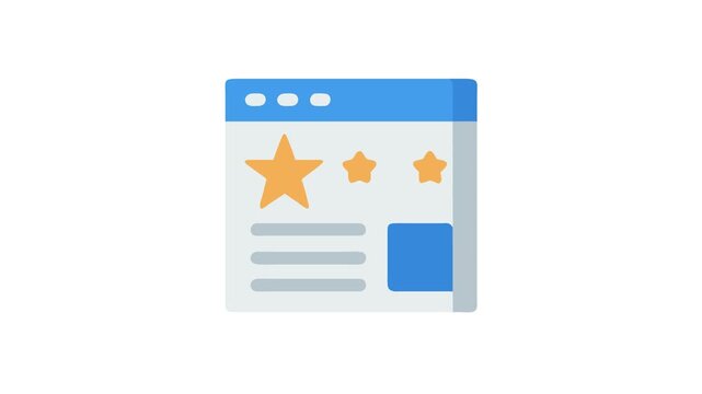 Online review page illustration with stars and text bars
