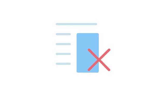 Rejected document with crossed out elements on White Background