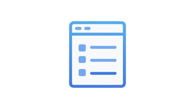 Web page template icon in blue and white color