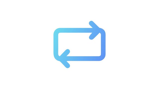 Blue gradient rectangle with looping arrows symbolizing repetition process