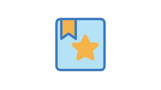 Bookmark icon with star symbol, educational resource illustration