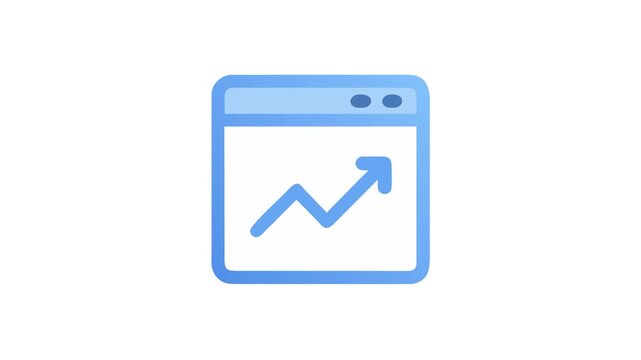 Rising chart inside browser window showcasing upward growth trend