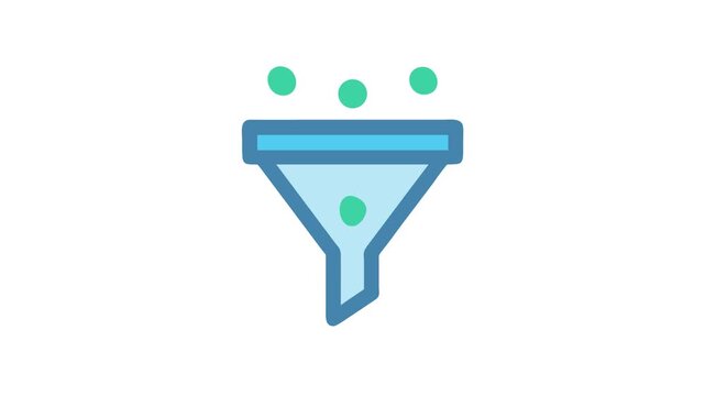 Digital funnel icon for data analysis and filtering process