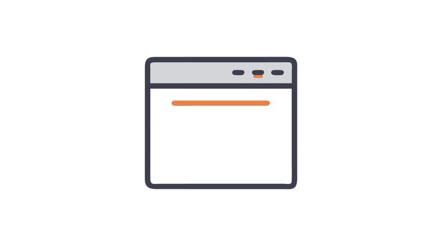 Simple browser icon, flat design, digital device symbol