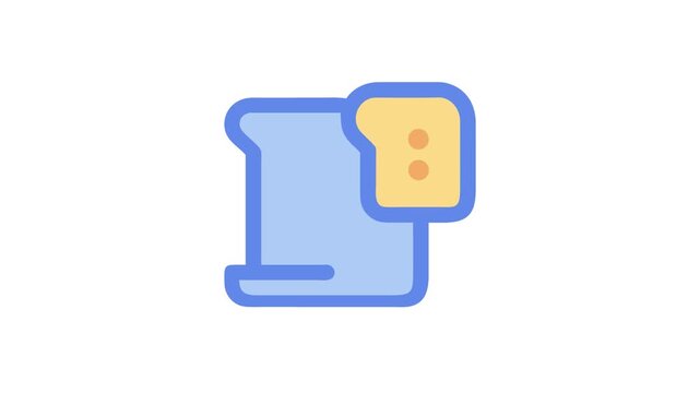 Two slices of bread flat icon Animation design