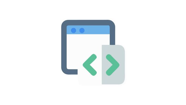 Webpage and code icon for software development services