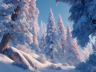 winter landscape in the mountains