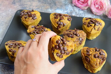 Pumpkin chocolate chip muffins