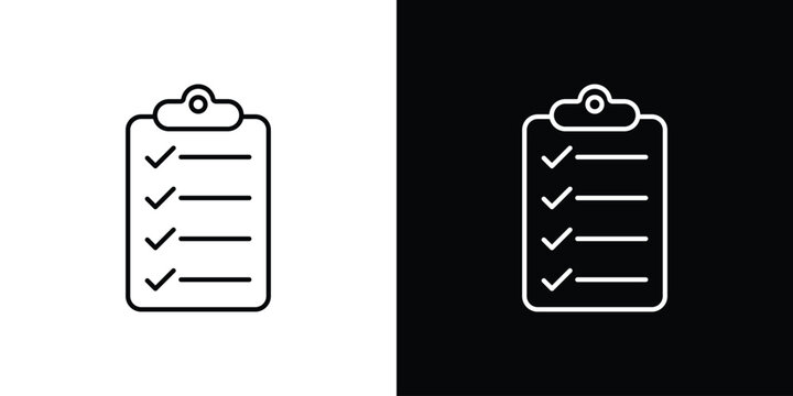 Task list icon pixel perfect. Outline symbol. Simple linear drawing.