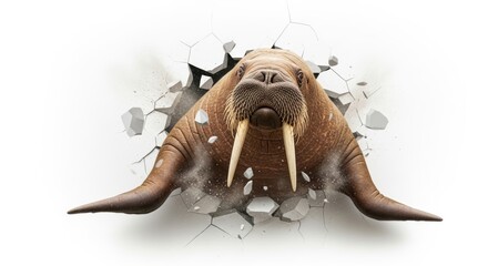 Walrus Busting Breaking Through Wall