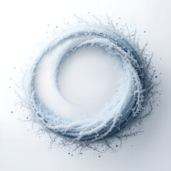 Fine gradient of snow dust forming an elegant spiral motion.