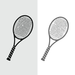 Tennis Racquet Icon Design Silhouette Illustration for Sport and Game