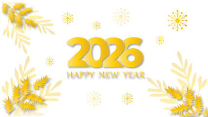  Happy new year 2026 vector background with golden .Vector illustration ,Golden number 2026 with a luxurious and shiny color. Vector greeting card.
