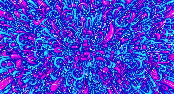 Psychedelic textured maximalism design for abstract celebration background