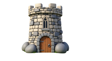 Stone Castle Tower 3D Render Medieval Architecture