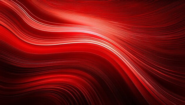Red Abstract Moving Smoothed Lines With Futuristic Glowing Effec - Powered by Adobe