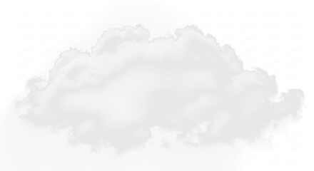 Fluffy white cloud isolated on transparent background