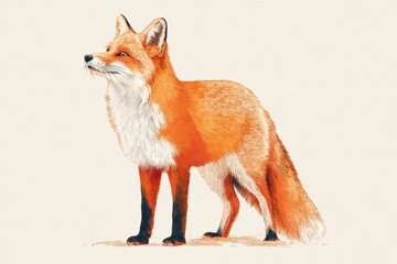 Obraz premium Illustration of a graceful fox standing