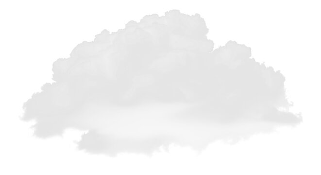 Large fluffy white cloud isolated on transparent background