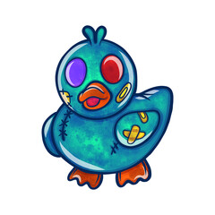  Cute Monster Duck Vector Art with Patches and Stitches