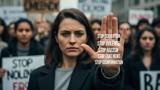 A protestor standing against social issues for the concept of Social issues awareness.