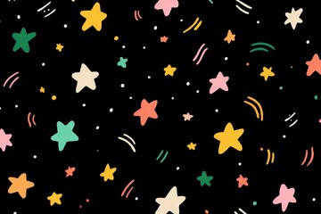 Colorful star pattern on dark background