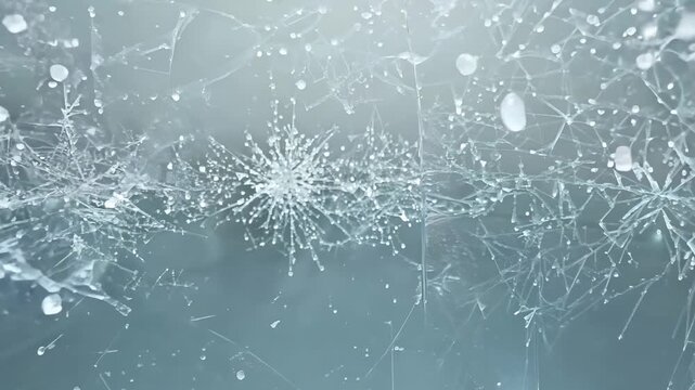 Intricate Patterns of Frozen Crystals: A Close-Up Exploration of Ice Structures Captured in Two Stunning Frames
