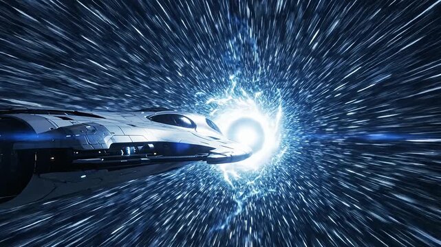 Wormhole Breach A Cinematic FTL Starship Journey Through a Quantum Tunnel
