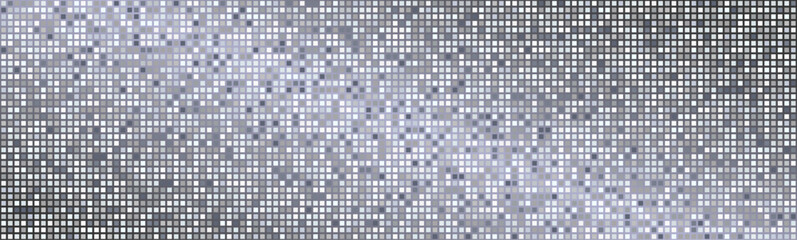 Silver disco ball background pattern. Abstract shining halftone mosaic texture. Night club party glitter pattern. Vector	