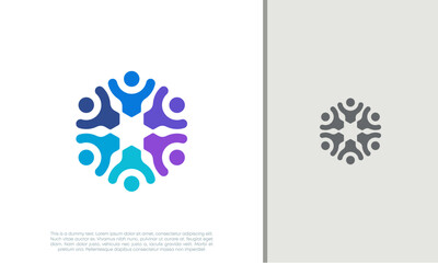 Global Community Logo Icon Elements Template. Community human Logo template vector. Community health care. Abstract Community logo
