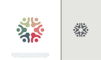 Global Community Logo Icon Elements Template. Community human Logo template vector. Community health care. Abstract Community logo