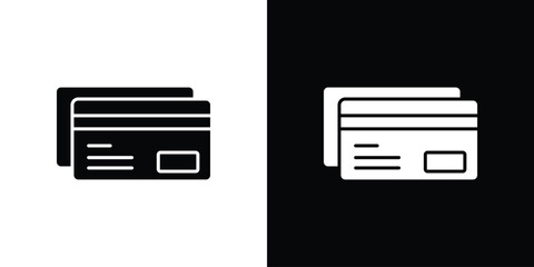 Obraz premium Credit card icon line art editable stroke and solid collection for app design