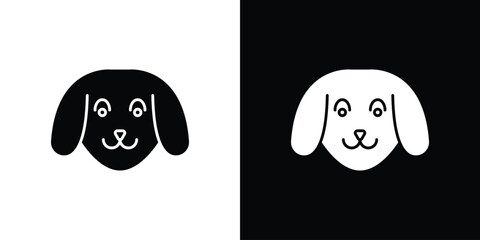 Dog icon line art editable stroke and solid collection for app design © Franklin