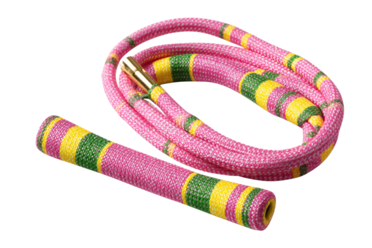 Pink and green striped cleaning rod