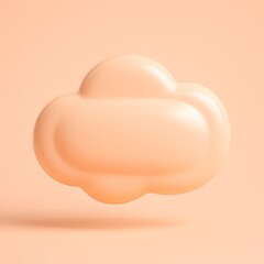 3D Peach Cloud Icon
