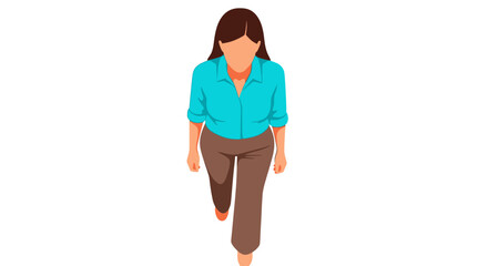 Illustration of a woman walking forward wearing casual business attire