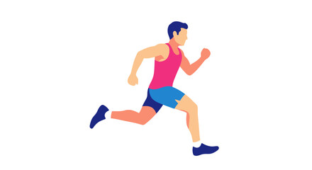 Illustration of a male athlete running in a dynamic pose