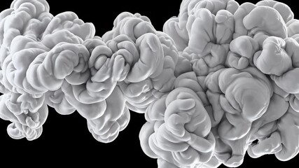 Seamless 4K Vertical Smoke Effect seamless looping video featuring thick voluminous white smoke smog fog dramatically intensely rising powerful vertical motion clouds solid black background ideal - Powered by Adobe