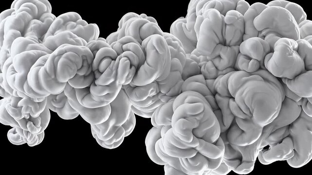 Seamless 4K Vertical Smoke Effect seamless looping video featuring thick voluminous white smoke smog fog dramatically intensely rising powerful vertical motion clouds solid black background ideal