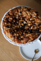 Homemade apple cake on plate