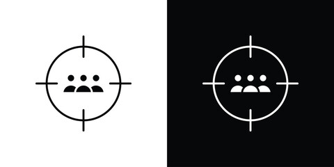 Focus group icon line art editable stroke and solid collection for app design