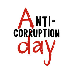 Anti Corruption Day typography, vector art illustration.