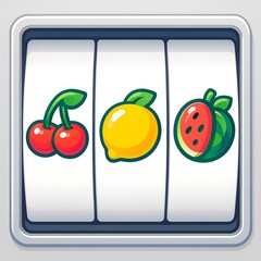 Slot Machine Reels with Fruits &mdash; Casino Game Interface Design